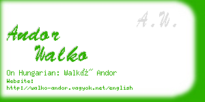 andor walko business card